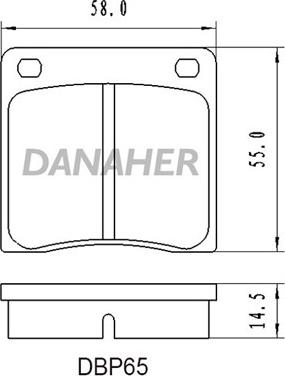 Danaher DBP65 - Тормозные колодки, дисковые, комплект autosila-amz.com