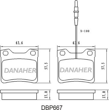 Danaher DBP667 - Тормозные колодки, дисковые, комплект autosila-amz.com