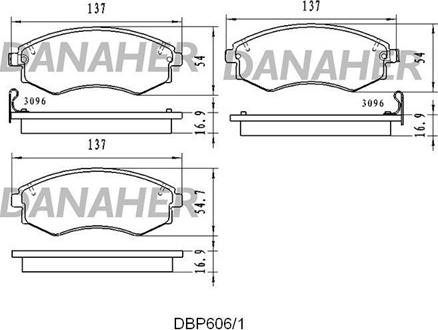 Danaher DBP606/1 - Тормозные колодки, дисковые, комплект autosila-amz.com