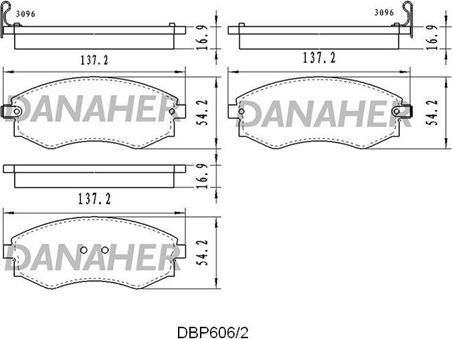 Danaher DBP606/2 - Тормозные колодки, дисковые, комплект autosila-amz.com