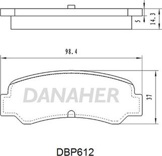 Danaher DBP612 - Тормозные колодки, дисковые, комплект autosila-amz.com