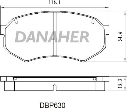 Danaher DBP630 - Тормозные колодки, дисковые, комплект autosila-amz.com