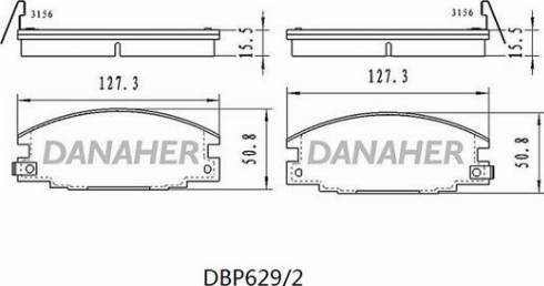 Danaher DBP629/2 - Тормозные колодки, дисковые, комплект autosila-amz.com