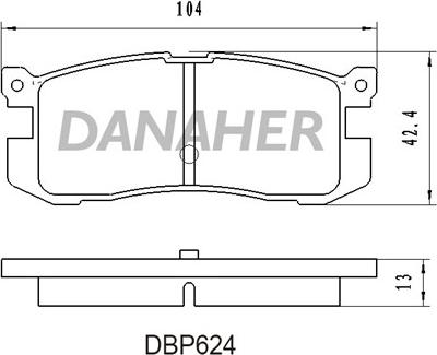 Danaher DBP624 - Тормозные колодки, дисковые, комплект autosila-amz.com