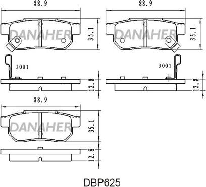Danaher DBP625 - Тормозные колодки, дисковые, комплект autosila-amz.com