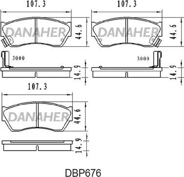 Danaher DBP676 - Тормозные колодки, дисковые, комплект autosila-amz.com