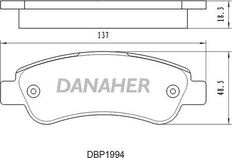 Danaher DBP1994 - Тормозные колодки, дисковые, комплект autosila-amz.com