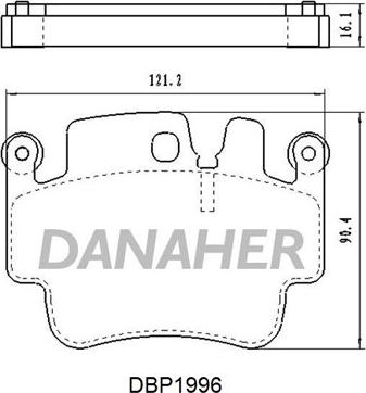 Danaher DBP1996 - Тормозные колодки, дисковые, комплект autosila-amz.com