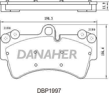 Danaher DBP1997 - Тормозные колодки, дисковые, комплект autosila-amz.com