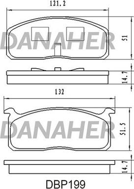 Danaher DBP199 - Тормозные колодки, дисковые, комплект autosila-amz.com