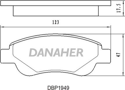 Danaher DBP1949 - Тормозные колодки, дисковые, комплект autosila-amz.com