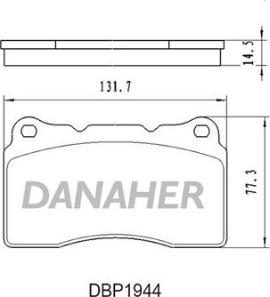 Danaher DBP1944 - Тормозные колодки, дисковые, комплект autosila-amz.com