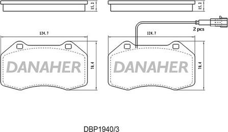 Danaher DBP1940/3 - Тормозные колодки, дисковые, комплект autosila-amz.com