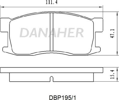 Danaher DBP195/1 - Тормозные колодки, дисковые, комплект autosila-amz.com