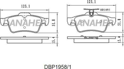 Danaher DBP1958/1 - Тормозные колодки, дисковые, комплект autosila-amz.com