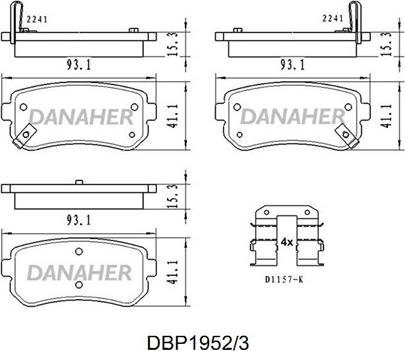 Danaher DBP1952/3 - Тормозные колодки, дисковые, комплект autosila-amz.com