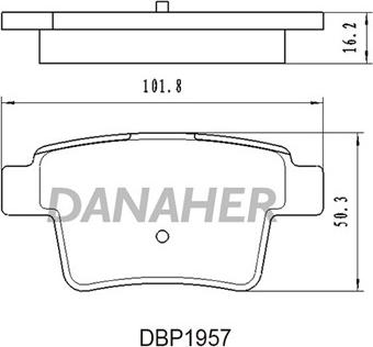 Danaher DBP1957 - Тормозные колодки, дисковые, комплект autosila-amz.com