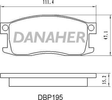 Danaher DBP195 - Тормозные колодки, дисковые, комплект autosila-amz.com