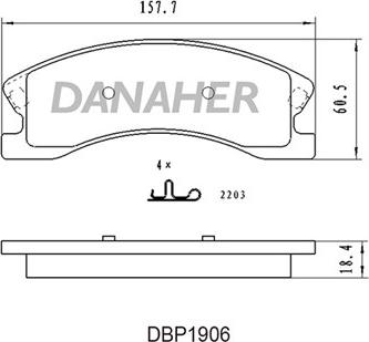 Danaher DBP1906 - Тормозные колодки, дисковые, комплект autosila-amz.com