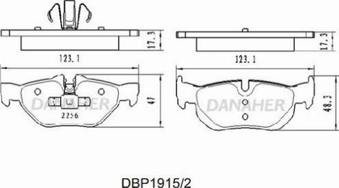Danaher DBP1915/2 - Тормозные колодки, дисковые, комплект autosila-amz.com