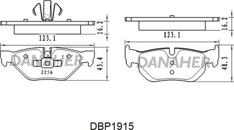 Danaher DBP1915 - Тормозные колодки, дисковые, комплект autosila-amz.com
