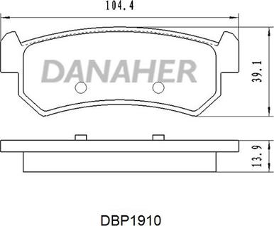 Danaher DBP1910 - Тормозные колодки, дисковые, комплект autosila-amz.com