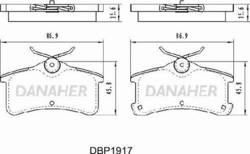 Danaher DBP1917 - Тормозные колодки, дисковые, комплект autosila-amz.com
