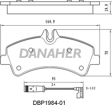 Danaher DBP1984-01 - Тормозные колодки, дисковые, комплект autosila-amz.com