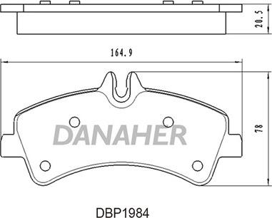 Danaher DBP1984 - Тормозные колодки, дисковые, комплект autosila-amz.com