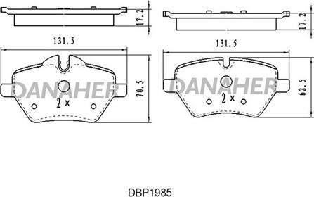 Danaher DBP1985 - Тормозные колодки, дисковые, комплект autosila-amz.com