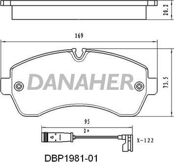Danaher DBP1981-01 - Тормозные колодки, дисковые, комплект autosila-amz.com