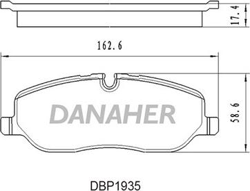 Danaher DBP1935 - Тормозные колодки, дисковые, комплект autosila-amz.com