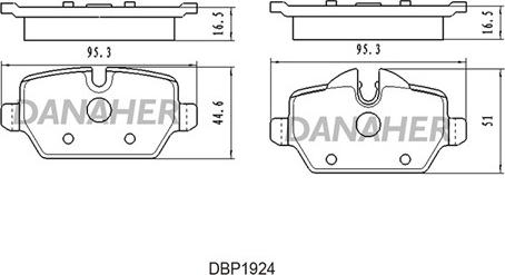 Danaher DBP1924 - Тормозные колодки, дисковые, комплект autosila-amz.com