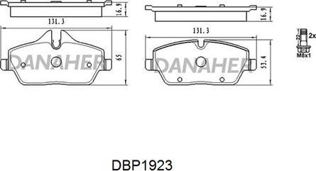 Danaher DBP1923 - Тормозные колодки, дисковые, комплект autosila-amz.com
