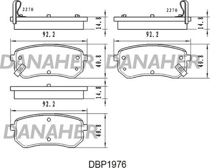 Danaher DBP1976 - Тормозные колодки, дисковые, комплект autosila-amz.com