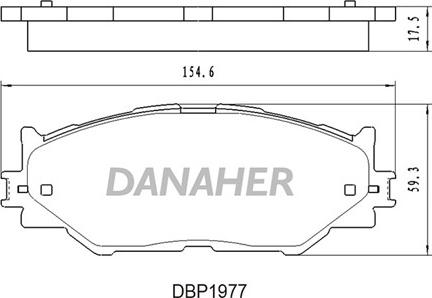 Danaher DBP1977 - Тормозные колодки, дисковые, комплект autosila-amz.com