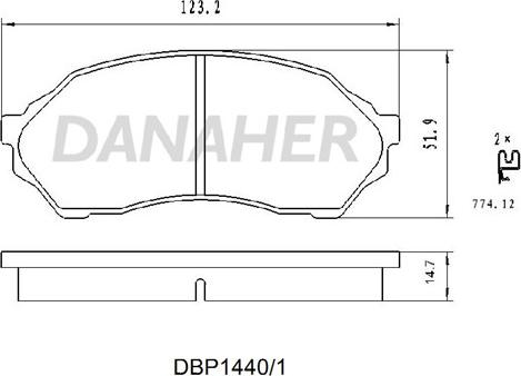 Danaher DBP1440/1 - Тормозные колодки, дисковые, комплект autosila-amz.com