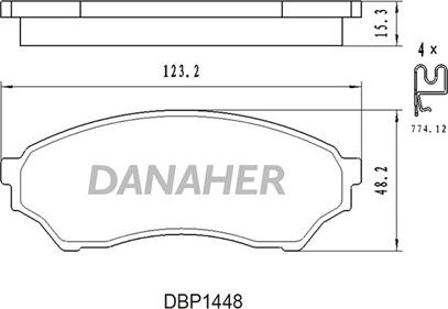 Danaher DBP1448 - Тормозные колодки, дисковые, комплект autosila-amz.com