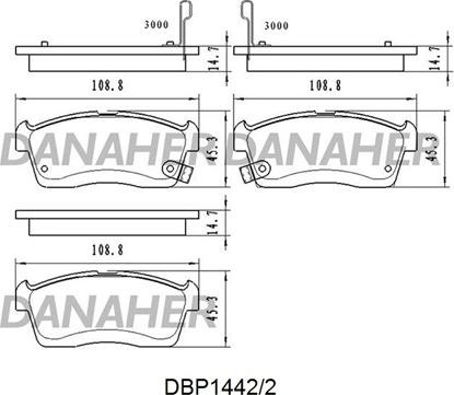 Danaher DBP1442/2 - Тормозные колодки, дисковые, комплект autosila-amz.com