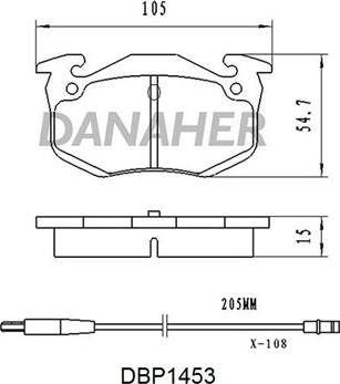Danaher DBP1453 - Тормозные колодки, дисковые, комплект autosila-amz.com