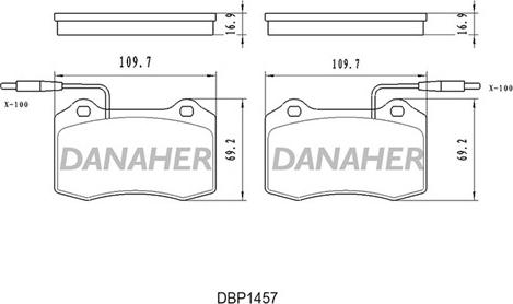 Danaher DBP1457 - Тормозные колодки, дисковые, комплект autosila-amz.com