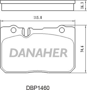 Danaher DBP1460 - Тормозные колодки, дисковые, комплект autosila-amz.com