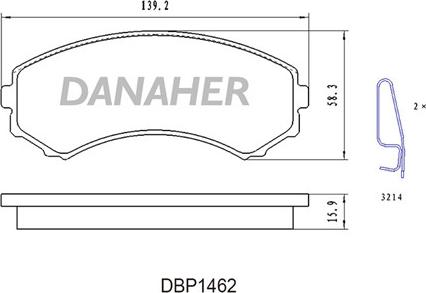 Danaher DBP1462 - Тормозные колодки, дисковые, комплект autosila-amz.com