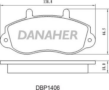 Danaher DBP1406 - Тормозные колодки, дисковые, комплект autosila-amz.com