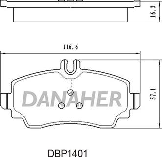 Danaher DBP1401 - Тормозные колодки, дисковые, комплект autosila-amz.com