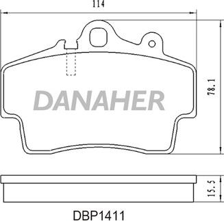 Danaher DBP1411 - Тормозные колодки, дисковые, комплект autosila-amz.com