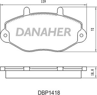 Danaher DBP1418 - Тормозные колодки, дисковые, комплект autosila-amz.com