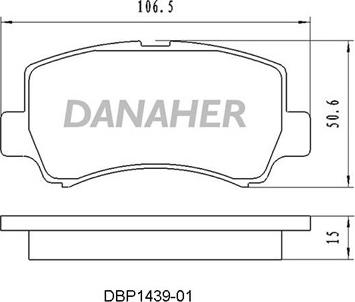 Danaher DBP1439-01 - Тормозные колодки, дисковые, комплект autosila-amz.com