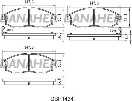 Danaher DBP1434 - Тормозные колодки, дисковые, комплект autosila-amz.com