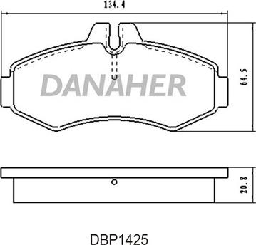 Danaher DBP1425 - Тормозные колодки, дисковые, комплект autosila-amz.com